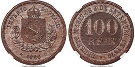 Pedro II wood Pattern 100 Reis 1886 MS64 NGC, KM-Pn158, LMB-E71a. An intriguing Brazilian issue for the specialized collector: a scarce Pattern 100 Re...