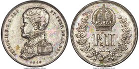 Pedro II silver Pattern 10000 Reis 1840 AU, KM-Pn59, Bentes-E21.03, LMB-E139. 28mm. 12.17gm. A wonderful selection revealing lustrous surfaces dressed...