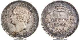 Victoria 5 Cents 1898 MS64 ICCS, London mint, KM3. Graphite and steel hues weave through one another in this near-gem selection, which displays admira...