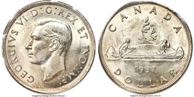 George VI Dollar 1937 MS65 ICCS, Royal Canadian mint, KM37. A frosty white gem with a crisp complexion. 

HID09801242017