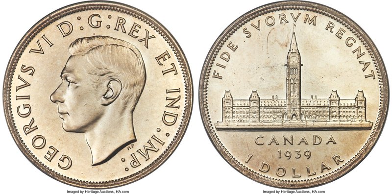 George VI Matte Specimen Dollar 1939 SP67 PCGS, Royal Canadian mint, KM38. Fully...