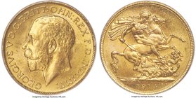 George V gold Sovereign 1914-C MS64 PCGS, Ottawa mint, KM20. A highly attractive piece with nicely cascading luster that vibrantly shows off the super...