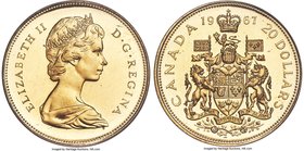 Elizabeth II gold Proof 20 Dollars 1967 PR68 Cameo PCGS, Royal Canadian mint, KM71. Commemorating the centennial of Canada's independence. AGW 0.5287 ...