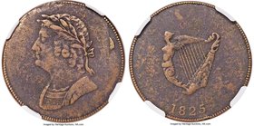Lower Canada "Bust & Harp" 1/2 Penny Token 1825 VF Details (Environmental Damage) NGC, Br-1012, LC-60A1. Well-circulated, yet displaying a lightening ...