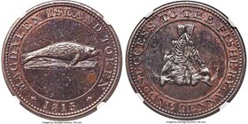Magdalen Island Penny Token 1815 MS60 Brown NGC, KM-Tn1, Br-520, LC-1. Issued by Sir Isaac Coffin. The only issue from this relatively obscure island,...