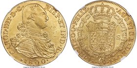 Charles IV gold 8 Escudos 1800 NR-JJ AU Details (Whizzed, Edge Filed) NGC, Nuevo Reino mint, KM62.1. Well struck with bold devices.

HID09801242017