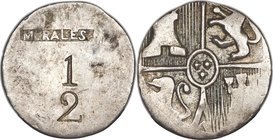 Mayari silver 1/2 Real Token ND (1800s) VF/XF, KM-Unl. 15.5mm. 1.11gm. An exceptionally rare token produced in a Spanish colonial style, the reverse w...