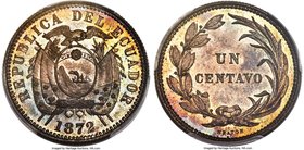 Republic Specimen Centavo 1872-HEATON SP65 Red and Brown PCGS, Heaton mint, KM45. Reddish-brown and gold toning with mirrored obverse fields and satin...