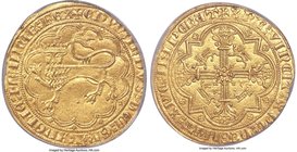 Aquitaine. Edward III gold Leopard d'Or ND (1325-1377) MS61 NGC, Bordeaux mint, Dup-1051A, Elias-38a (RR), W&F-43B 1/a (R3). 29mm. Variety with quatre...