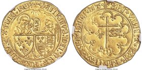 Anglo-Gallic. Henry VI gold Salut d'or ND (1422-1461) MS63 NGC, St. Lo mint, Lis mm, Fr-18, Elias-271, W&F-387A 2/b. (lis) hЄNRICVS: DЄI: GRA: FRACORV...