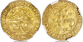 Anglo-Gallic. Henry VI gold Salut d'Or ND (1422-1461) AU58 NGC, Paris mint, Crown mm, Elias-264, W&F-385B 1/a. (crown) hЄHRICVS: DЄI: GRA: FRACORV: Ƶ ...