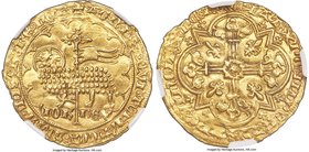 Jean II le Bon gold Mouton d'or ND (1350-1364) UNC Details (Cleaned) NGC, Fr-280. A lightly toned piece struck from fairly fresh dies, the details sha...