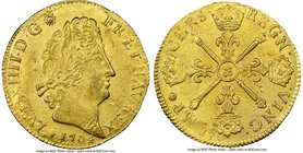 Louis XIV gold Louis d'Or 1704-& MS62+ NGC Aix mint, KM365.24. Overstruck on an earlier emission of the same monarch. Highly pleasing quality for this...