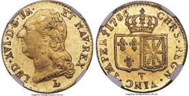 Louis XVI gold Louis d'Or 1786-T MS64 NGC, Nantes mint, KM591.14. A fantastically sharp strike with highly reflective prooflike fields exhibiting sunn...
