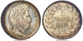 Louis Philippe I 5 Francs 1848-A MS65 PCGS, Paris mint, KM749.1, Gad-678a. Offering full brilliance coupled with a delightful tone that culminates in ...