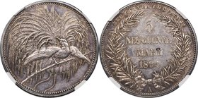 German Colony. Wilhelm II 5 Mark 1894-A AU53 NGC, Berlin mint, KM7. A lovely example of this highly sought-after type showing the majestic birds of pa...