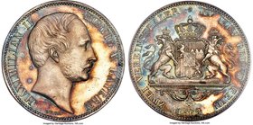 Bavaria. Maximilian II 2 Taler 1862 MS64 PCGS, KM862, Dav-608. A scarce type in better condition, only three examples seen by PCGS having crossed into...