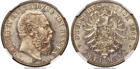 Hesse-Darmstadt. Ludwig IV 2 Mark 1888-A MS62 NGC, Berlin mint, KM359. An attractive Mint State example with lovely old collection toning, brilliant l...