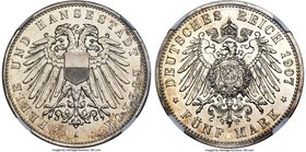 Lübeck. Free City Proof 5 Mark 1907 PR65 NGC, Berlin mint, KM213. Fully reflective surfaces with a pleasing light tone.

HID09801242017