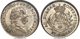 Pfalz-Electoral. Carl Theodor 1/2 Thaler 1786-AS MS65 NGC, Mannheim mint, KM468 (prev. KM163 under Pfalz-Sulzbach). Fully lustrous with light silver-g...