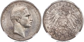 Saxe-Coburg-Gotha. Karl Eduard 5 Mark 1907-A MS61 NGC, Berlin mint, KM174. Lightly toned with strong mint luster and few surfaces marks. A scarce one-...