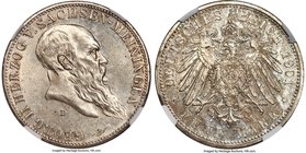 Saxe-Meiningen. Georg II 5 Mark 1901-D MS62+ NGC, Munich mint, KM197. A bold example struck from fresh dies, displaying a white obverse and lightly to...