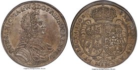 Saxony. Friedrich August I Taler 1702 IL-H MS61 NGC, Dresden mint, KM707, Dav-2647. A lovely Mint State example with an attractive light espresso pati...