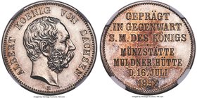 Saxony. Albert Proof "Muldner Hütte Mint Visit" 2 Mark 1892-E PR64 NGC, Muldenhutten mint, KMX-12. A nearly gem strike with flashy luster and beautifu...