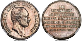 Saxony. Friedrich August III Proof "Muldner Hütte Mint Visit" 2 Mark 1905-E PR64 NGC, Muldenhutten mint, KMX-14. A wonderful example with beautifully ...