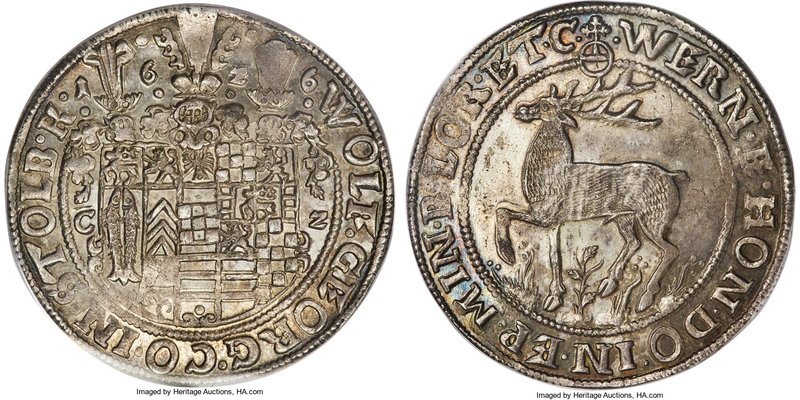 Stolberg-Stolberg. Wolfgang Georg Taler 1626-CZ MS63 PCGS, KM52, Dav-7778. An ex...