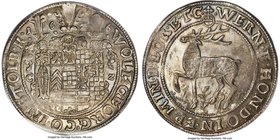 Stolberg-Stolberg. Wolfgang Georg Taler 1626-CZ MS63 PCGS, KM52, Dav-7778. An exceptional example of the type displaying lustrous fields and bold devi...
