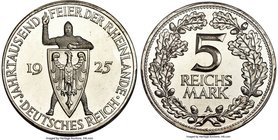 Weimar Republic Proof "Rhineland" 5 Mark 1925-A PR67 Deep Cameo PCGS, Berlin mint, KM47. Struck to commemorate 1000 years of the Rhineland. Simply imm...