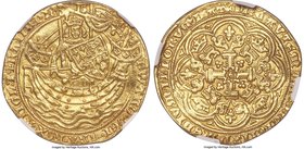 Edward III (1327-1377) gold Noble ND (1356-1361) XF Details (Mount Removed) NGC, London mint, Pre-Treaty Period, S-1490, N-1180. Crowned king with swo...