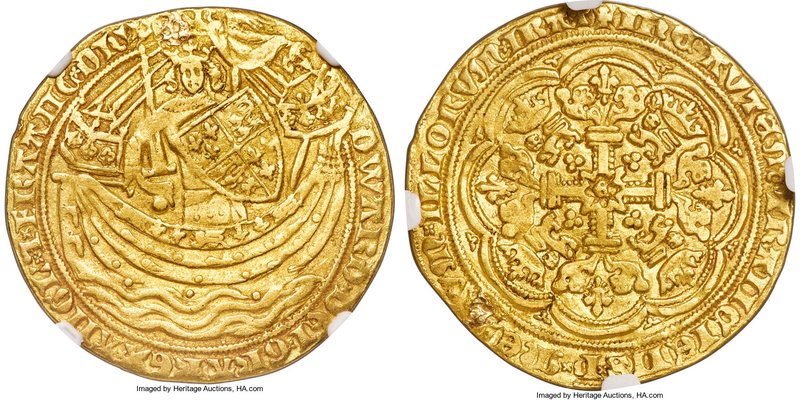 Edward III (1327-1377) gold Noble ND (1356-1361) VF Details (Plugged) NGC, Londo...