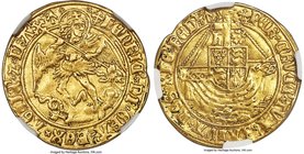 Henry VII (1485-1509) gold Angel ND (1504-1505) XF Details (Cleaned) NGC, Tower mint, Arrow and Cross-crosslet mm, S-2187, N-1698. 5.04gm. An extremel...