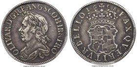 Oliver Cromwell Shilling 1658 XF45 PCGS, KM-A207, S-3228. Designed by Thomas Simon. Sharply struck, with the result that a pleasing degree of detail r...