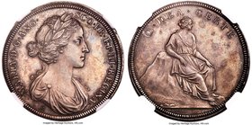 James II silver "Mary of Modena" Coronation Medal ND (1685) MS63 NGC, Eimer-274, MI-II-606/7. By J. Roettier. Supposedly just one of 400 struck, an ex...