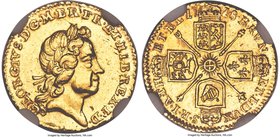 George I gold 1/4 Guinea 1718 MS62 NGC, KM555, S-3638. The first year this denomination was ever struck; a lustrous fraction with sharpness far beyond...