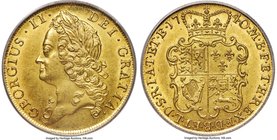 George II gold 2 Guineas 1740/39 MS62 PCGS, KM578, S-3668. An exquisite Mint State golden offering, the overdate clear but not listed on the holder. M...