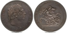George III Crown 1818 MS63 PCGS, KM675, S-3787. LVIII edge A superbly minted coin with deep contrast between the design motif and characters because o...