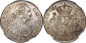 Charles IV 8 Reales 1797/6 NG-M MS64 NGC, Guatemala City mint, KM53, Cal-Type 74. A superb near-gem example, this outstanding piece is fully struck wi...