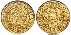 Matthias Corvinus (1458-1490) gold Goldgulden ND (1486) MS64 NGC, Kremnitz mint, Fr-22, Husz-679, Lengyel-42/3. A stunning example of this issue, shar...