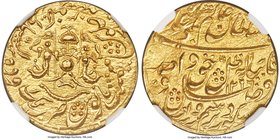 Awadh. Wajid Ali Shah gold Ashrafi (Mohur) AH 1266 Year 3 (1850) MS65 NGC, Muhammadabad Banaras mint, KM378.1, Fr-1023. 10.73gm. A superior specimen d...