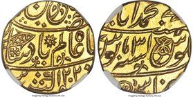 British India. Bengal Presidency gold Mohur AH 1203 Year 31 (1788/9) MS64 NGC, Benares mint, KM31, Stevens-7.17 (RR). Exhibiting an effortlessly full ...