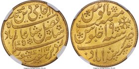 British India. Bengal Presidency gold Mohur AH 1202 Year 19 (1831-1835) MS63 NGC, Calcutta mint, KM114, Stevens-9.4 (R). Edge grained left, Crescent M...
