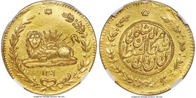 Qajar. Nasir al-Din Shah gold Medallic 10 Toman AH 1209 (Error for AH 1290 / 1873/4) AU Details (Mount Removed) NGC, No mint, KMX-MV17, Fr-Unl., A-Unl...