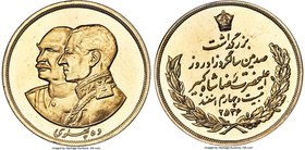 Muhammad Reza Pahlavi gold 10 Pahlavi MS 2536 (1977) MS66 NGC, KM1212. Struck to commemorate the 100th anniversary of the birth of Reza Shah, this imm...