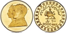 Muhammad Reza Pahlavi gold Proof "2500th Anniversary of the Persian Empire" 2000 Rials SH 1350 (1971) PR66 Cameo NGC, Tehran mint, KM1192. Mintage: 9,...