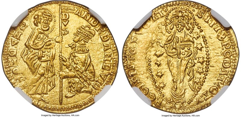 Anatolian Beyliks - Aydin. Anonymous gold Imitative Ducat ND (c. 1367-1372) MS64...