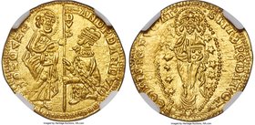 Anatolian Beyliks - Aydin. Anonymous gold Imitative Ducat ND (c. 1367-1372) MS64 NGC, cf. CNI-VIIa.38-44 (for prototype), A-Unl., Ives-Unl., cf. Stahl...